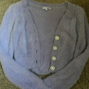Fashion nova purple fur cropped cardigan